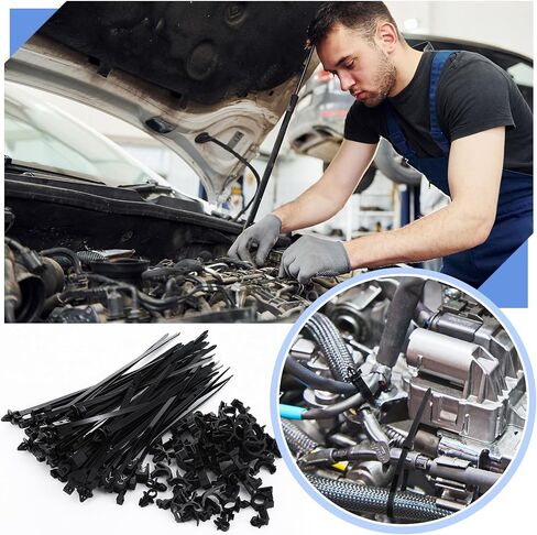 200pcs Car Wire Loom Routing Clips Push Mount Cable Tie Assortment 15 Sizes Car Harness Routing Clips Universal Wiring Harness Clip Replacement Parts for Automotive in Saudi Arabia
