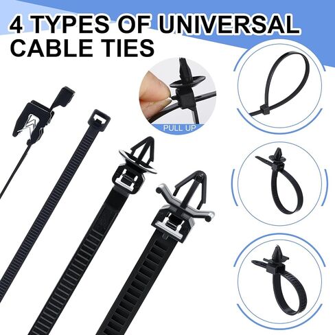 200pcs Car Wire Loom Routing Clips Push Mount Cable Tie Assortment 15 Sizes Car Harness Routing Clips Universal Wiring Harness Clip Replacement Parts for Automotive in Saudi Arabia