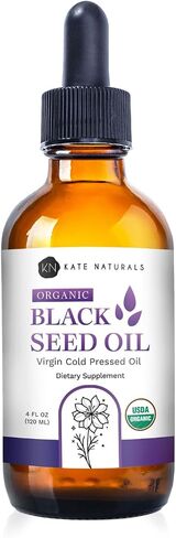 Kate Naturals Black Seed Oil Liquid. Antioxidant Supplement for Immune Support and Digestion (4oz, Organic, Virgin, Cold Pressed, Non-GMO) Pure Blackseed Cumin Oil for Hair and Skin in Saudi Arabia