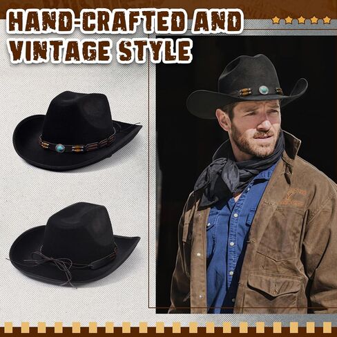 Cowboy Hat Bands 10 Pcs, Rural Cowgirl Beaded Cowboy Hat, Ethnic Western Hat Belts in Saudi Arabia