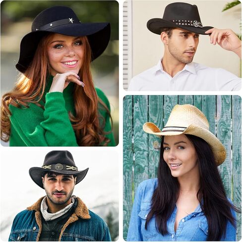 Cowboy Hat Bands 10 Pcs, Rural Cowgirl Beaded Cowboy Hat, Ethnic Western Hat Belts in Saudi Arabia