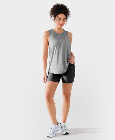 Women's Mesh Racerback Tops Athletic Workout Tank Tops Crew Neck Sleeveless Yoga Running Gym Shirts in Kuwait