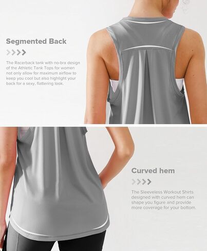Women's Mesh Racerback Tops Athletic Workout Tank Tops Crew Neck Sleeveless Yoga Running Gym Shirts in Kuwait