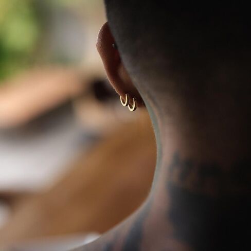12 Pairs Earrings for Men Black Gold Silver Men Earrings Stainless Steel Mens Stud Earrings Set Hypoallergenic Cross Dangle Hoop Earrings Fashion Piercing Jewelry Gift for Men Women in Kuwait