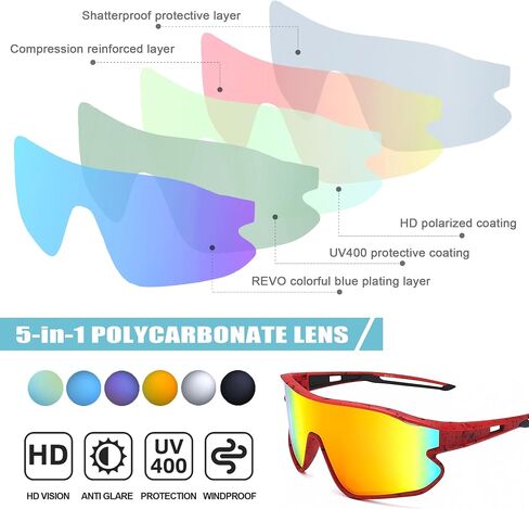 YUNBLL&KO Kids Sunglasses Youth Baseball Sun Glasses TR90 Lightweight Frame UV400 Sports Cycling Sunglasses for Girls Boys in Kuwait