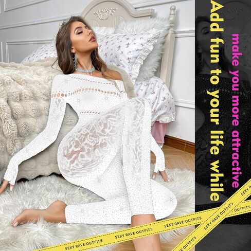 Sexy Club Outfits for Women Rhinestone Jumpsuit Off Shoulder Jumpsuits Long Sleeve Bodycon Romper Clubwear Rave Party in Saudi Arabia