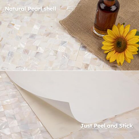 Diflart Mother of Pearl Peel and Stick Backsplash Subway Mosaic Tile for Kitchen Bathroom Wall Decor Pack of 6 Sheets in Saudi Arabia