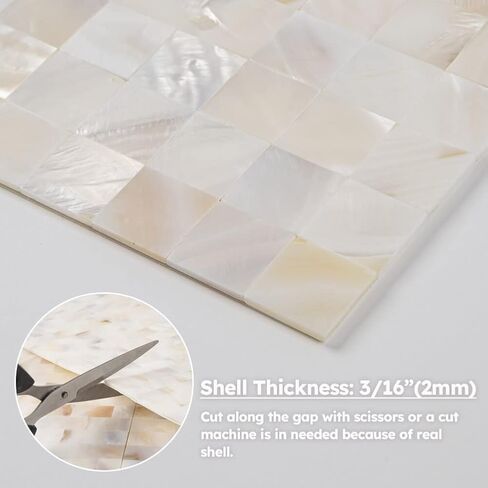 Diflart Mother of Pearl Peel and Stick Backsplash Subway Mosaic Tile for Kitchen Bathroom Wall Decor Pack of 6 Sheets in Saudi Arabia