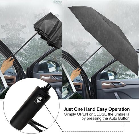 مظلة غولف كبيرة من ساتول، مقاومة للرياح 10 أضلاع أوتوماتيكية مفتوحة/مغلقة، مظلة مزدوجة كبيرة الحجم مزودة بفتحات تهوية، مظلة قابلة للطي محمولة للسفر، عامل حماية من الأشعة فوق البنفسجية 50+، مقاومة للرياح والشمس والمطر، مظلات خفيفة الوزن مدمجة للخارج، أسود in Kuwait