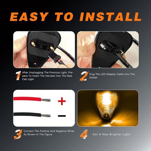Amber LED Smoked Cab Clearance Lights,Rooftop Marker Running Light Compatible With Ford F150 F250 F350 F450 F550 1999-2016 Super Duty Pickup Trucks in Saudi Arabia