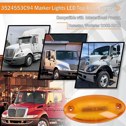 5Pcs Cab Marker Lights LED Top Roof Lamps Light (with Bulb and Screws) Fit for 2008-2018 International Prostar, Durastar, Workstar Replace # 3524553C94 in Saudi Arabia