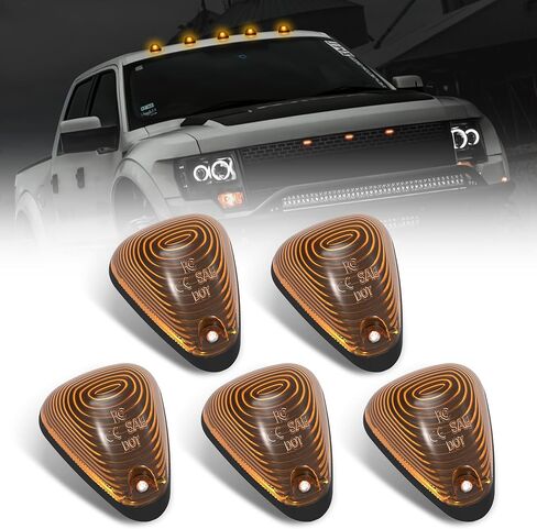 مصابيح التخليص الكابينة المدخنة Amber LED ، علامة على السطح تشغيل ضوء متوافق مع فورد F150 F250 F350 F450 F550 1999-2016 Super Duty Pickup Trucks in Kuwait