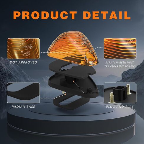 مصابيح التخليص الكابينة المدخنة Amber LED ، علامة على السطح تشغيل ضوء متوافق مع فورد F150 F250 F350 F450 F550 1999-2016 Super Duty Pickup Trucks in Kuwait