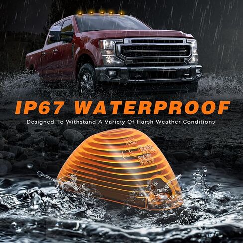 مصابيح التخليص الكابينة المدخنة Amber LED ، علامة على السطح تشغيل ضوء متوافق مع فورد F150 F250 F350 F450 F550 1999-2016 Super Duty Pickup Trucks in Kuwait