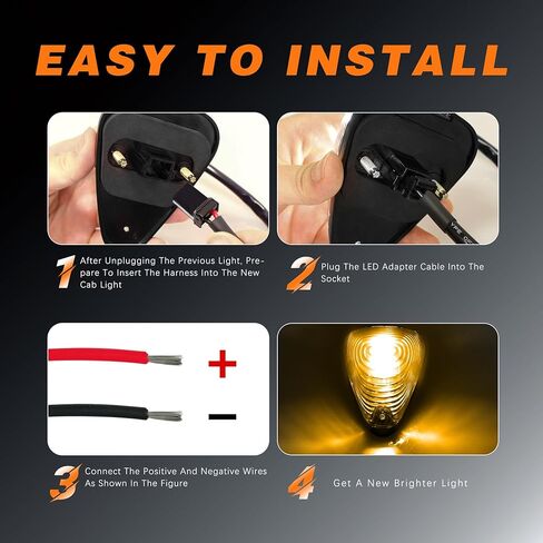 مصابيح التخليص الكابينة المدخنة Amber LED ، علامة على السطح تشغيل ضوء متوافق مع فورد F150 F250 F350 F450 F550 1999-2016 Super Duty Pickup Trucks in Kuwait