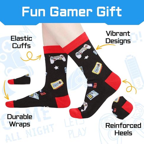 HAPPYPOP Gaming Gifts Teen Boys Men - Baseball Hockey Football Basketball Gifts, Gaming Socks for Adult Kids in Saudi Arabia