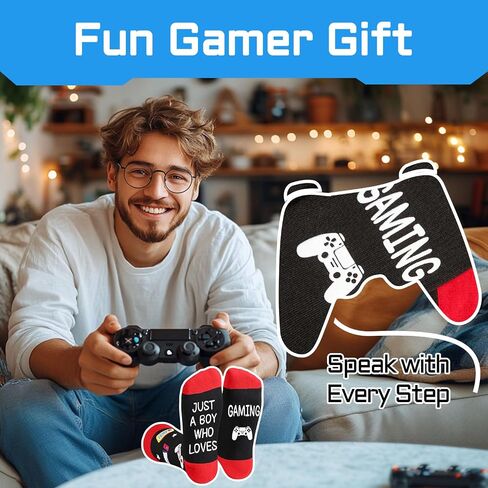 HAPPYPOP Gaming Gifts Teen Boys Men - Baseball Hockey Football Basketball Gifts, Gaming Socks for Adult Kids in Saudi Arabia
