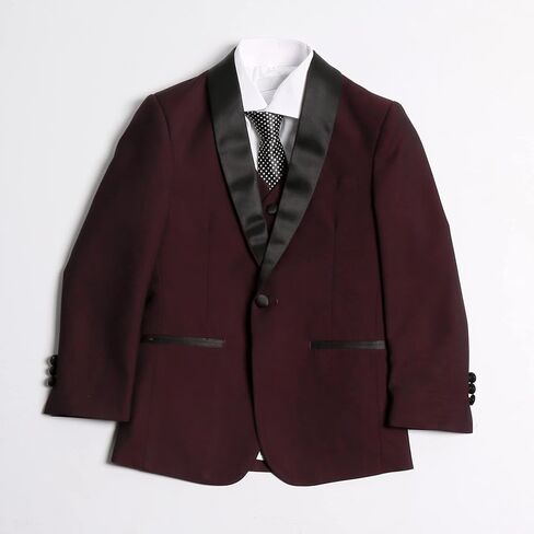 رينو 5 قطع الأولاد بدلة ساتان شال شال و Button Batton الأولاد سترة سهرة مع سراويل لباس ، سترة ، قميص وربطة عنق القوس in Kuwait