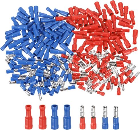 MECCANIXITY 1SET Insulated Male Female Electrical Wire Connectors Wire Terminals Wire Crimp Connector Kit 22-16 AWG,16-14 AWG for Electrical Projects Industrial Chemical Industry, Red,Blue in Saudi Arabia