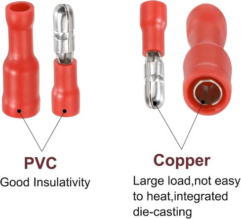 MECCANIXITY 1SET Insulated Male Female Electrical Wire Connectors Wire Terminals Wire Crimp Connector Kit 22-16 AWG,16-14 AWG for Electrical Projects Industrial Chemical Industry, Red,Blue in Saudi Arabia