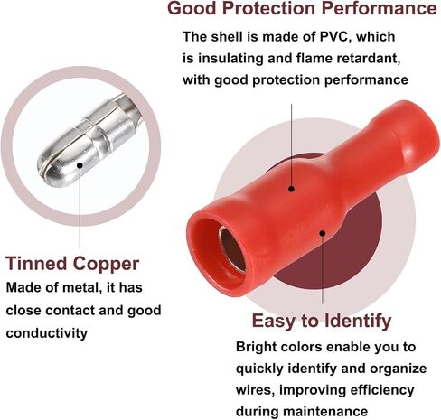 MECCANIXITY 1SET Insulated Male Female Electrical Wire Connectors Wire Terminals Wire Crimp Connector Kit 22-16 AWG,16-14 AWG for Electrical Projects Industrial Chemical Industry, Red,Blue in Saudi Arabia