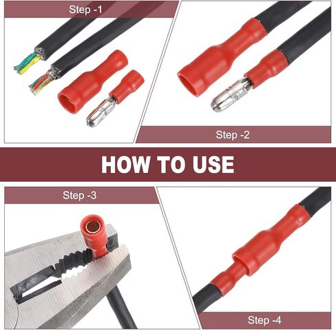 MECCANIXITY 1SET Insulated Male Female Electrical Wire Connectors Wire Terminals Wire Crimp Connector Kit 22-16 AWG,16-14 AWG for Electrical Projects Industrial Chemical Industry, Red,Blue in Saudi Arabia