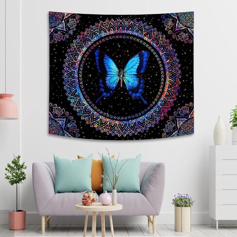نسيج الفطر Trippy Tapestry لغرفة نوم Blacklight Tapestries Aealthetic Tapestries أسود ملصق خفيف الجدار Trippy Decor in Saudi Arabia