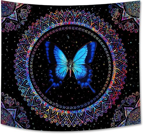 نسيج الفطر Trippy Tapestry لغرفة نوم Blacklight Tapestries Aealthetic Tapestries أسود ملصق خفيف الجدار Trippy Decor in Saudi Arabia