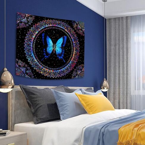 نسيج الفطر Trippy Tapestry لغرفة نوم Blacklight Tapestries Aealthetic Tapestries أسود ملصق خفيف الجدار Trippy Decor in Saudi Arabia
