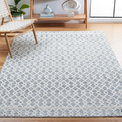 سجادة SAFAVIEH Easy Care Collection - 2'3" x 8'، رمادي وعاجي، تصميم هندسي حديث، لا يتساقط ويسهل العناية به، يمكن غسله في الغسالة، مثالي للمناطق ذات حركة المرور العالية في غرفة المعيشة وغرفة النوم (ECR111F) in Saudi Arabia