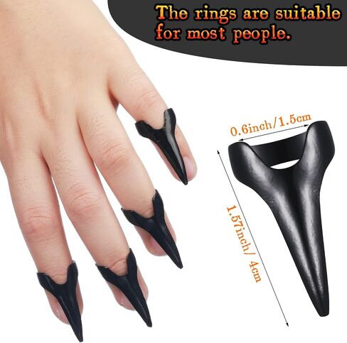 Hicarer Finger Claws Rings Full Finger Set Retro Metal Nail Punk Rock Fingernail Armor Gothic Talon Fingertip Claw for Cosplay Nail Art Holiday Party in Saudi Arabia
