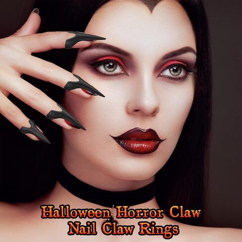 Hicarer Finger Claws Rings Full Finger Set Retro Metal Nail Punk Rock Fingernail Armor Gothic Talon Fingertip Claw for Cosplay Nail Art Holiday Party in Saudi Arabia