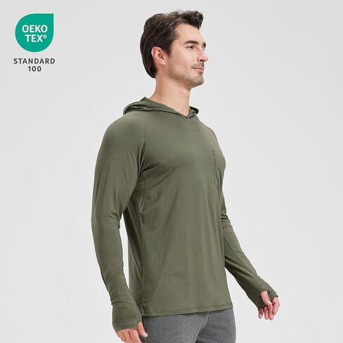 Netdraw Men's Men's Bamboo Viscose Performance Hoodie مع جيب UPF أكثر من 50 عامًا in Saudi Arabia