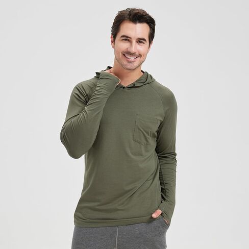 Netdraw Men's Men's Bamboo Viscose Performance Hoodie مع جيب UPF أكثر من 50 عامًا in Saudi Arabia