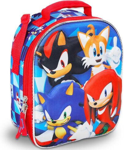 صندوق غداء Sonic للبنين - حزمة مع حقيبة غداء Sonic و Shadow ، زجاجة ماء ، ملصقات ، المزيد | سونيك حقيبة غداء القنفذ لمدرسة الأطفال in Saudi Arabia