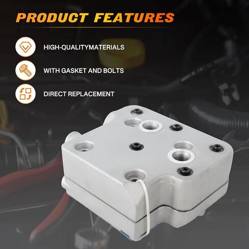 9111539202 Air Brake Compressor Cylinder Head with Gasket and Bolts Compatible with Cummins ISX 6CT ISCE QSC ISLE Replace 4936226 3969124 3936810 3944525 3966333 in Saudi Arabia