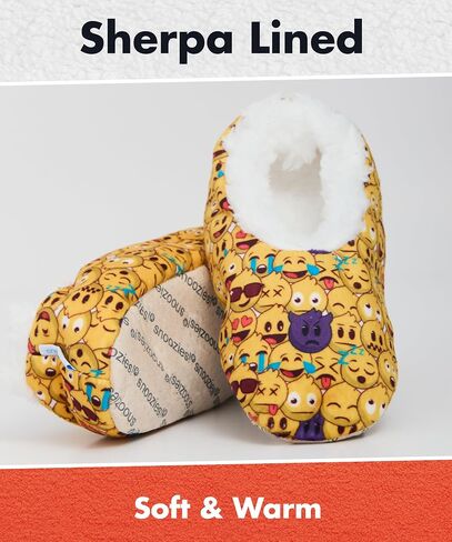Snoozies Kids Slippers with Sherpa Fleece بطانة وحيدة غير متكافئة ، وحيدات منزل للأطفال ، والبنات ، والأولاد بحجم 13-5 in Saudi Arabia