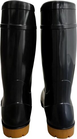 Men's Black Waterproof PVC Slip - On Rain Boots - High & Mid Calf Styles, Ideal for Outdoor, Garden, Farm, Mud & Fishing, Comfortable, Durable, Easy to Clean in Saudi Arabia