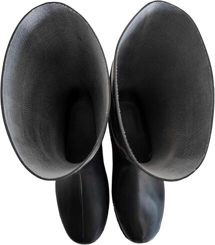 Men's Black Waterproof PVC Slip - On Rain Boots - High & Mid Calf Styles, Ideal for Outdoor, Garden, Farm, Mud & Fishing, Comfortable, Durable, Easy to Clean in Saudi Arabia