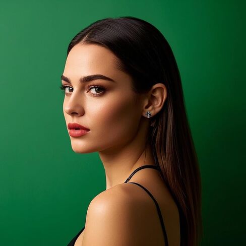 Reffeer Solid 925 Sterling Silver CZ Clover Flower Hoop Earrings Huggie for Women Teen Girls Black Clover Hoop Earrings Shamrock in Saudi Arabia