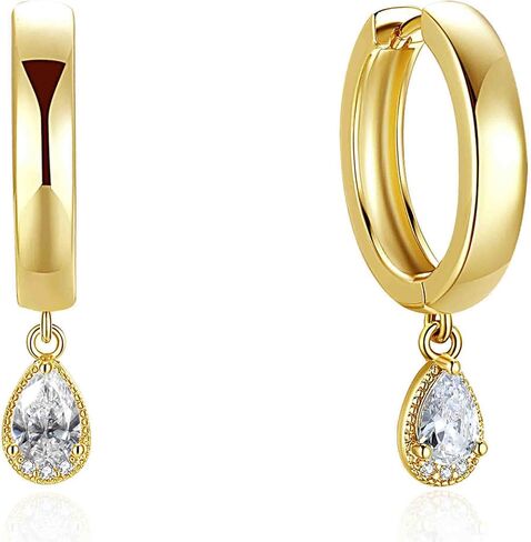 عشب الليمون 18K الذهب المطلي بثرى قطرة القلادة CZ قلادة | قلادة قلادة Seaddrop Solitaire مطابقة الأقراط in Saudi Arabia