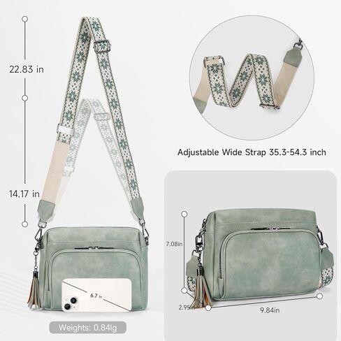Crossbody Bags for Women Lightweight Vegan Leather Crossbody Shoulder Bag Phone Purse with Adjustable Guitar Strap in Kuwait