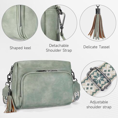 Crossbody Bags for Women Lightweight Vegan Leather Crossbody Shoulder Bag Phone Purse with Adjustable Guitar Strap in Kuwait