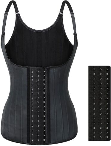 SHYMMUO Women Waist Trainer Corset Top with Adjustable Straps Steel Boned Latex Body Shaper for Tummy Control in Saudi Arabia