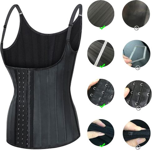 SHYMMUO Women Waist Trainer Corset Top with Adjustable Straps Steel Boned Latex Body Shaper for Tummy Control in Saudi Arabia