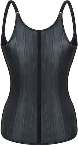 SHYMMUO Women Waist Trainer Corset Top with Adjustable Straps Steel Boned Latex Body Shaper for Tummy Control in Saudi Arabia