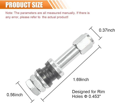 5PCS TR43E/VS43 Tubeless Metal Clamp-in Tire Valve Stems, Aluminum Alloy Valve Stems Mount for 0.453" Rim Hole on Standard Vehicle Tires (Black) in Saudi Arabia