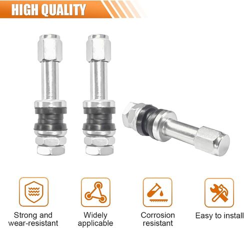 5PCS TR43E/VS43 Tubeless Metal Clamp-in Tire Valve Stems, Aluminum Alloy Valve Stems Mount for 0.453" Rim Hole on Standard Vehicle Tires (Black) in Saudi Arabia