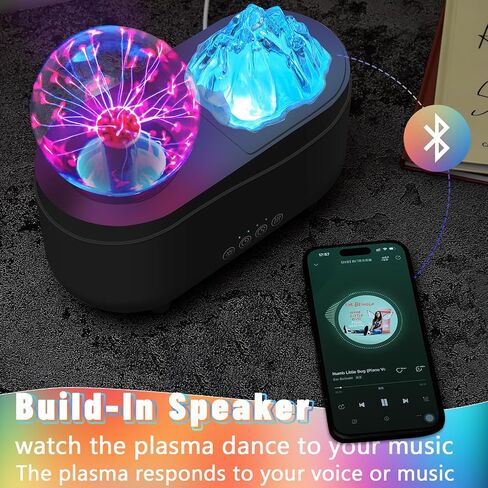 Plasma Ball Oil Diffuser 300ML 7-Color Light Lamp Aromatherapy Lightning Humidifier Aromatherapy Essential Oil Diffuser Home Office, Timer, Auto Shut-Off,Child in Saudi Arabia