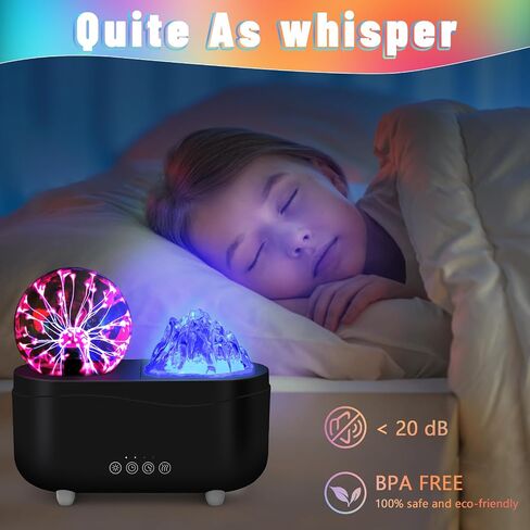 Plasma Ball Oil Diffuser 300ML 7-Color Light Lamp Aromatherapy Lightning Humidifier Aromatherapy Essential Oil Diffuser Home Office, Timer, Auto Shut-Off,Child in Saudi Arabia